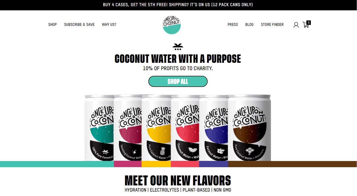 once upon a coconut website screenshot 2024